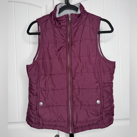 Natural Reflections Jackets & Blazers - Natural Reflections Magenta Quilted Zip Down Vest